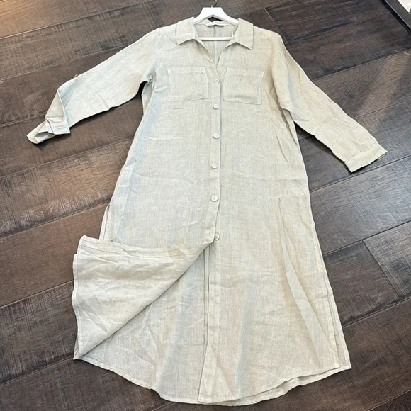 NWOT ZARA TUNIC LINEN DRESS SIZE S OVERSIZED - Picture 16 of 17